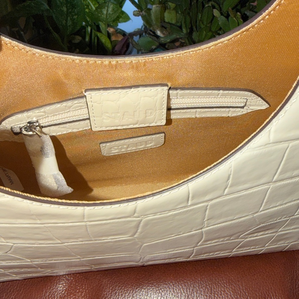 🔥🔥🔥NEW Staud Rey Croc Embossed Leather Shoulder Bag - Picture 10 of 10
